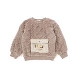 ベージュ | 【お揃い】フラップポケット付きケーブルボアトレーナー(80~130cm) | SLAP SLIP