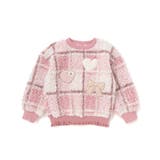 ハートリボンキラキラボアパッチもこもこチェックトレーナー(80~130cm) | SLAP SLIP | 詳細画像5