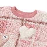 ハートリボンキラキラボアパッチもこもこチェックトレーナー(80~130cm) | SLAP SLIP | 詳細画像7