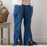 ストレッチデニムコールテンスリット入りフレアパンツ(90~130cm) | SLAP SLIP | 詳細画像1 