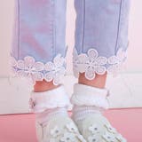 裾お花レースデニムニットセンタータック7分丈パンツ(80~130cm) | SLAP SLIP | 詳細画像5 