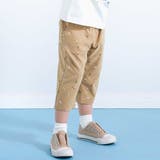 ベージュ系 | 【らくのび】ウエストリブラインプリント乗り物柄ストレッチ7分丈パンツ(80~13… | SLAP SLIP