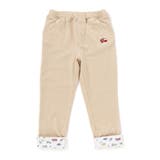 ベージュ(消防車) | 消防車恐竜折り返し柄プリントデニム風パンツ(80~130cm) | SLAP SLIP