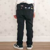 ブラック(くるま) | 恐竜はたらくくるまおしり刺しゅうテーパードパンツ(80~120cm) | SLAP SLIP