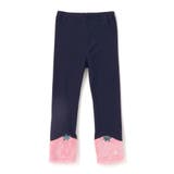 ネイビー(イチゴ) | イチゴネコウサギアニマル裾ボア切り替えレギンス(80~120cm) | SLAP SLIP