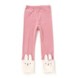 ピンク(ウサギ) | イチゴネコウサギアニマル裾ボア切り替えレギンス(80~120cm) | SLAP SLIP