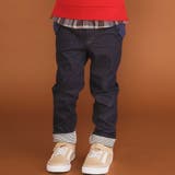 ネイビー | 裏微起毛フラップポケットロングパンツ(80~130cm) | SLAP SLIP