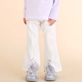 オフホワイト | 裾リボン付きストレッチツイルパンツ(80~130cm) | SLAP SLIP