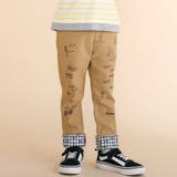 ベージュ | 裾折り返しプリントストレッチツイルパンツ(80~130cm) | SLAP SLIP