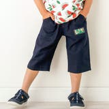 ネイビー | 綿麻無地カラー6分丈パンツ(80~130cm) | SLAP SLIP