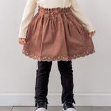 ブラウン | コーデュロイチェック柄裾スカラップ刺しゅうスカパン | SLAP SLIP