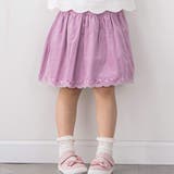 パープル | コーデュロイチェック柄裾スカラップ刺しゅうスカパン | SLAP SLIP