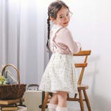 花柄ツイルデニムサスペンダー付き裾レーススカパン(90~130cm) | SLAP SLIP | 詳細画像4