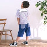 飛行機くるま裾刺しゅうデニムヒッコリー5.5分丈パンツ(80~130cm) | SLAP SLIP | 詳細画像4
