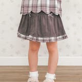 グレー | コーデュロイ×チェックレイヤードスカパン(90~130cm) | SLAP SLIP