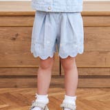 キラキラプリント裾スカラップリボン付きショートパンツ(90~130cm) | SLAP SLIP | 詳細画像1 