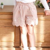 ピンク | キラキラプリント裾スカラップリボン付きショートパンツ(90~130cm) | SLAP SLIP