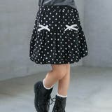 ブラック系 | エンボスドット柄リボン付きバルーンスカート(90~130cm) | SLAP SLIP