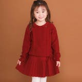 【ウォッシャブル加工】リボンチャーム付きニットプリーツスカパン(90~130cm… | SLAP SLIP | 詳細画像4 