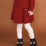 レッド | 【ウォッシャブル加工】リボンチャーム付きニットプリーツスカパン(90~130cm… | SLAP SLIP