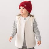 肩リボンチェック柄ファーボアベスト(80~130cm) | SLAP SLIP | 詳細画像1