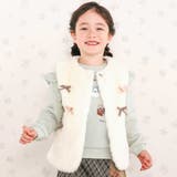 オフホワイト(ファー) | リボン付きワンスナップボアファーベスト(80~130cm) | SLAP SLIP