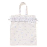 オフホワイト系(フリル) | 【お揃い】チェック切り替えプリント総柄お着替えバッグ | SLAP SLIP