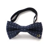 ネイビー(蝶ネクタイ) | ワンタッチドット蝶ネクタイ斜めストライプネクタイ | SLAP SLIP