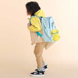 【お揃い】恐竜はたらくくるまワッペンチャーム付き配色ポケットリュック(M~L) | SLAP SLIP | 詳細画像3 