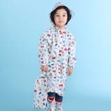 オフホワイト系 | 【お揃い】はたらくくるま花柄恐竜プリント総柄手提げ袋付きレインコート(95~13… | SLAP SLIP