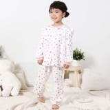 ホワイト×ハートチェリー×フリル | 【スララク 腹巻き一体型 吸汗速乾】みんな快眠！みんみんパジャマ | SLAP SLIP