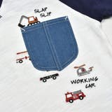 デニムポケット付きはたらくくるま刺しゅうラグランスリーブ半袖Tシャツ | SLAP SLIP | 詳細画像16 