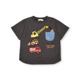 はたらくくるまプリント恐竜ひょっこりポケット付き半袖Tシャツ | SLAP SLIP | 詳細画像14 