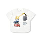 はたらくくるまプリント恐竜ひょっこりポケット付き半袖Tシャツ | SLAP SLIP | 詳細画像7 