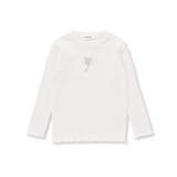 ホワイト | 襟ぐりフリルキラッとラメ糸モチーフ刺しゅうトップス(80~130cm) | SLAP SLIP