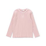 ピンク | 襟ぐりフリルキラッとラメ糸モチーフ刺しゅうトップス(80~130cm) | SLAP SLIP