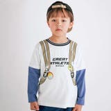ホワイト | 重ね着風リュックプリントTシャツ(80~130cm) | SLAP SLIP