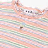 無地ボーダーワンポイント刺しゅう縁メロウTシャツ(80~130cm) | SLAP SLIP | 詳細画像18 