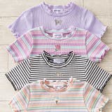 無地ボーダーワンポイント刺しゅう縁メロウTシャツ(80~130cm) | SLAP SLIP | 詳細画像22 