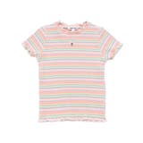 オレンジ系(アイス) | 無地ボーダーワンポイント刺しゅう縁メロウTシャツ(80~130cm) | SLAP SLIP