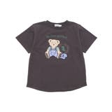 チャコールグレー | 【お揃い】クマモチーフ無地ボーダーTシャツ(80~130cm) | SLAP SLIP