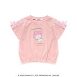 ピンク | キャラクタープリント編み上げリボンスリーブTシャツ | SLAP SLIP