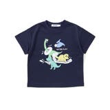 ネイビー | 【水にぬれると色が変わる！？】恐竜水遊びプリントTシャツ(80~130cm) | SLAP SLIP