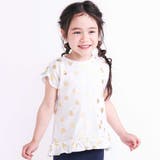 【接触冷感】裾フリルハートドット箔プリント柄Tシャツ(80~130cm) | SLAP SLIP | 詳細画像1 