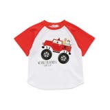 ホワイト×レッド | 【接触冷感】くるまラグランスリーブTシャツ(80~130cm) | SLAP SLIP