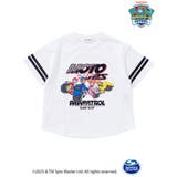ホワイト | 袖ラインMoto PupsキャラクタープリントTシャツ | SLAP SLIP