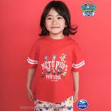 レッド | 袖ラインMoto PupsキャラクタープリントTシャツ | SLAP SLIP