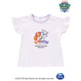 パープル系(ボーダー) | 袖フリルキャラクタープリントキラキラTシャツ | SLAP SLIP
