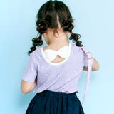 パープル系 | 花柄バックリボンTシャツ(80~130cm) | SLAP SLIP