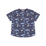 ネイビー系 | 【吸汗速乾】ビーチ海総柄半袖Tシャツ(80~130cm) | SLAP SLIP